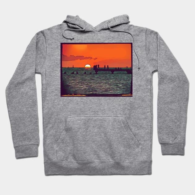 Sunset in Key West Florida Hoodie by WelshDesigns